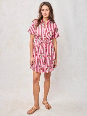NWT Printfresh Maude Dress in Carnation Stripes